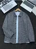 Camisa retro americana con patrón de espinas para hombre, camisa elegante de manga larga cleanfit de alta gama para otoño, chaqueta casual para pareja