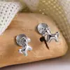 Clip de Oreja para Bobina de Mosquito de Caballo Lindo Infantil de Plata Pendientes Pequeños de Moda Pendientes sin Perforar Tachuelas Simples de Nicho