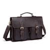 Marent Maleta Vintage Homens Crazy Horse Couro Mensageiro Bolsa Couro Genuíno 15.6 "Laptop Business Bag para Homens