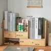 Caja de almacenamiento de escritorio de madera maciza estilo cajón, simple y creativa, estantería organizadora multicapa, estilo abierto