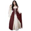 Disfraz de Halloween transfronterizo Vestido de corte retro de dos piezas para mujer Disfraz medieval para drama escénico