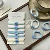 Estilo Fresco Banda Azul Sal Marina Banda de Goma de Alta Elasticidad Duradera Cuerda para el Cabello Sin Costuras para Mujer Adorno de Cabeza Simple para Cola de Caballo Alta