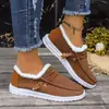 Zapatos de tacón sencillos para mujer transfronterizos europeos y americanos, forrados de forro polar, color liso, con ribete de pelo, suela gruesa, cálidos, nuevo modelo transfronterizo de Amazon, venta al por mayor europea y americana, talla grande