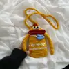Bolsa Tejida de Dibujos Animados Boca de Salchicha Producto Terminado de Ganchillo de Lana Bolso Cruzado Familiar para Niños Lindo Bolso para Teléfono Móvil Bolso Tejido a Mano