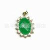 Colgante de jade malayo al por mayor para mujer, collar de jade verde con incrustaciones, colgante de jade azul de Taiwán, gema verde, pequeño regalo
