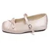 Elegantes sapatos de salto baixo estilo francês com bico quadrado e laço, sapatilhas versáteis com salto oculto, sapatos Mary Jane para mulheres, perfeitos com vestidos