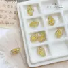 Vidrio checo doméstico vintage hortensia mariposa oso hojas hechas a mano trazado oro pulsera DIY material accesorios