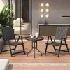Conjunto Combinado de Mesa e Cadeiras para Exterior, Mesa de Chá à Prova d'Água e de Sol para Pátio e Varanda, Mesa de Vidro para Barraca de Rua, Cadeira Dobrável Portátil