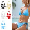 Bikini Zeriluna de Lunares con Cuello Halter y Lazos Estilo Francés Vintage Sexy para Vacaciones en la Playa