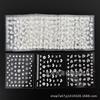 Adesivos de unhas transfronteiriços flor branca strass pequenos adesivos decalques de unhas 10/20/30 adesivos atóxicos à prova d'água atacado