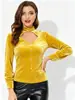 2026 Nueva Moda Femenina Estilo Europeo y Americano Transfronterizo Terciopelo Coreano Volantes Huecos Cuello Semi Alto Cintura Ceñida Manga Larga Blusa para Mujer