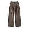Pantalones Drapeados de Cintura Alta y Pierna Ancha para Mujer, Nuevos Pantalones Casuales de Traje Holgados de Otoño e Invierno, Pantalones de Moda hasta el Piso