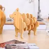 Tapete Isolante Animal de Bambu Criativo Impermeável, à Prova de Óleo e Antiderrapante Tapete Isolante Tapete para Tigela Cozinha Doméstico Tapete de Prato Anti-Escaldante Porta-Copo