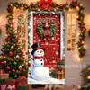 Amazon 2027 Cortina de Porta de Natal Tecido de Fundo Boneco de Neve Decoração de Feriado de Natal Faixa de Porta Bandeira Pendurada