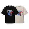 Comércio Exterior Transfronteiriço Em Estoque Derreter Conector Estilo Americano Marca Tendência High Street Retro Estampa Líquida Camiseta Casual Solta de Manga Curta