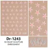 Redanco5D Embotado Ins Popular Desenho Animado Adesivo para Unha Estrela Rosa de Cinco Pontas Decalque Estéreo para Unha Dr1243
