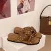 Pantuflas de cuña con tiras cruzadas para mujer, para uso en exteriores, Nuevas Sandalias de plataforma tipo chancla Retro para Playa Primavera/Verano 2026