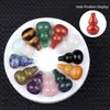 Accesorios de Colgante de Calabaza de Cristal Natural de 30 mm para Manualidades Jade Ágata Piedra Colgante Pequeño de Calabaza Joyería Cristal Blanco