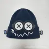 Versión Coreana del Nuevo Gorro de Lana Divertido y Lindo de Robot con Fallos para Mujer Otoño e Invierno Gorro de Punto Cálido Gorro de Lana para Estudiante