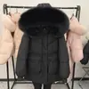Chaqueta de plumas para mujer de longitud media estilo coreano 2026 con capucha desmontable y cuello grande de pelo, abrigo de plumas grueso casual, moderno