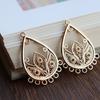 Pendientes chapados en oro con pieza de conexión de seda de ocho agujeros huecos vintage, accesorios de cobre, coronas de horquillas antiguas de bricolaje, material del cuerpo principal