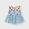 DUUDUU Ropa de Bebé Verano Estilo Delgado Mameluco para Niña Chaleco de Encaje a Cuadros Pelele Cubre Pañal Ropa de Gateo Clase A