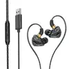 Headset para Computador Cross-Border Novo Plug Duplo/USB In-Ear Linha Longa de 2,5m Áudio Headset com Fio para Computador Desktop