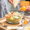 Boles de vidrio de borosilicato para el hogar, recipientes, boles para batir huevos, ensaladeras, cocedores de cristal con tapa grandes, medianos y pequeños y tazones para fideos instantáneos