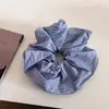 Anillo para el Cabello de Rayas Azules Simple Estilo Coreano Aro para el Cabello Estilo Universitario para Mujer Todo Fósforo Cuerda para la Cabeza de Cola de Caballo de Niña Banda de Goma con Cabeza de Bola