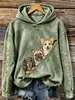 Sudadera con capucha Otoño Invierno 2026 Creativa Divertida Linda Mascota Estilo Urbano para Mujer Holgada con Bolsillo Otoño Nueva Llegada