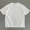 Camiseta jacquard de painel grande cor lisa manga curta para mulheres, gola redonda, modeladora, versátil, top casual, novidade de verão, algodão casual