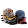 Gorra de béisbol lavada personalizada con procesamiento de logotipo vintage bordado, letra 75, gorra con visera