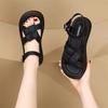 Sandalias Deportivas para Mujer Verano 2024 Nuevo Romano Plano Tejido Suela Suave Ligero Estudiante Antideslizante Zapatos de Playa