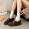 Mocasines Antideslizantes de Tacón Oculto Versátiles Moda 2026 Zapatos de Punta Fina para Mujer Hebilla de Cuero Otoño Suela Gruesa Zapatos Individuales
