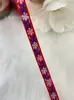 Cinta Bordada Jacquard de Moño Hecho a Mano para DIY 1.2cm Accesorios para el Cabello Tocados Accesorios para Ropa de Espectáculo