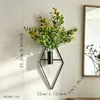 Vaso Simples em Forma de Diamante para Sala de Estar e Quarto, Decoração Criativa de Plantas Verdes Montada na Parede, Ornamento de Ferro para Flores Pendurado na Parede