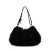 Bolsas de Pelúcia Femininas Transfronteiriças 2025 Outono e Inverno Nova Moda Tendência Bolsa de Pelúcia de Grande Capacidade Cor Pura Estilo Coreano Bolsa Tote