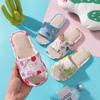 Pantuflas para niños verano primavera otoño pantuflas de lino algodón para hombre para mujer interiores antideslizantes invierno bebé hogar niños padre-hijo