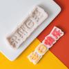 Molde de Silicone Fondant Feliz Aniversário Chinês e Inglês Decoração de Bolo Chocolate Plug-In Ferramentas de Confeitaria DIY