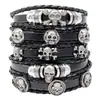 Pulsera de Cuero Personalizada con Cuentas de Nuevo Estilo Transfronteriza Trendy Set DIY Calavera Halloween Pulsera de Piel de Vaca