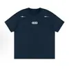 2026 Nueva Camiseta Bordada de Manga Corta Estilo High Street Americano, Unisex Corte Holgado, Algodón Puro de Peso Pesado, Tops de Marca de Moda Mismo Estilo para Parejas