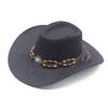 Comercio Exterior Europeo y Americano Región Oeste Sombrero de Vaquero Moda para Hombres y Mujeres Sombrero de Lana Estilo Étnico Sombrero de Vaquero de Xizang