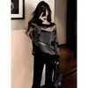 Camiseta de Malla Patchwork de Gama Alta con Mangas Largas para Mujer, Nuevo Estilo Primavera/Verano 2026, Top Exterior Talla Grande