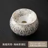 Jarra para Residuos de Té Ru Kiln Loto Enrollado, Recipiente de Agua de Mesa para el Hogar, Jarra de Agua para Té Jian Shui con Tapa, Cubo de Agua Residual, Accesorio para Ceremonia del Té, Lavador de Tazas