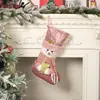 Nuevos Artículos de Decoración Navideña Transfronterizos: Medias de Navidad con Lentejuelas Rosas, Colgantes para Ventana de Árbol de Navidad, Medias de Regalo