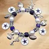 Pulseras de Perlas Elásticas Hechas a Mano de los Equipos de Fútbol NFL Más Vendidos Transfronterizos Dallas Cowboys Kansas City Chiefs