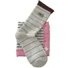 Calcetines de Tela de Huevo con Puño Doble para Mujer, Calcetines Versátiles de Media Pantorrilla Estilo Universitario, Calcetines Holgados Simples de Rayas y Bloques de Color