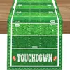 Camino de mesa transfronterizo estilo americano con tema de fútbol, decoración de mesa de tela con estampado digital de estadio verde, mantel largo