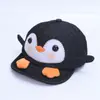 Novo Boné de Baseball com Top Macio para Bebê de Comércio Exterior, Chapéu de Sol de Pinguim Desenho Animado Fofo, Boné de Baseball Jeans Super Adorável para Crianças