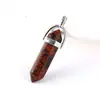 Collar de cristal con colgante de piedra natural europeo y americano al por mayor Amazon wish ágata columna hexagonal bala joyería de comercio exterior